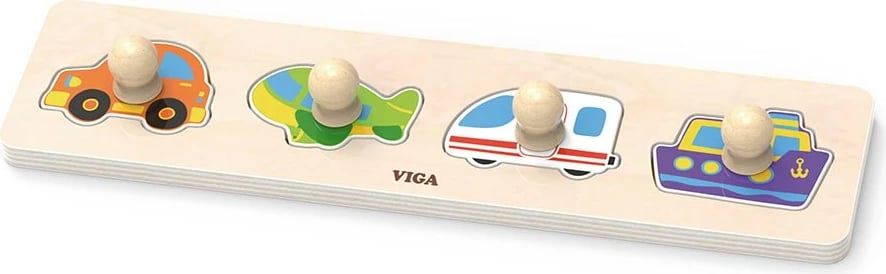 Puzzle druri me doreza, Viga Transport, 4 pjesë, shumëngjyrësh