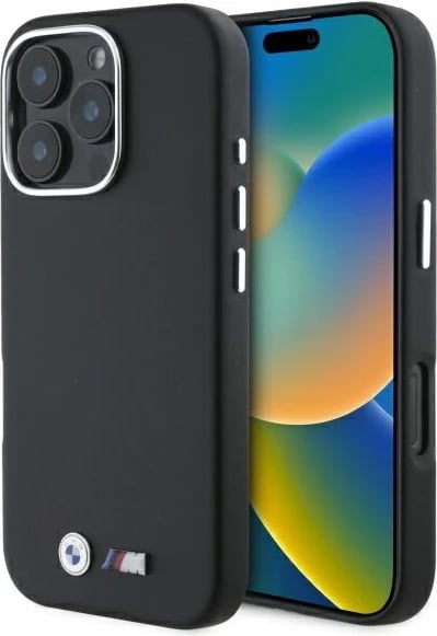 Mbështjellës BMW M Smooth Full Wrapped Metal MagSafe për iPhone 16 Pro, Zi