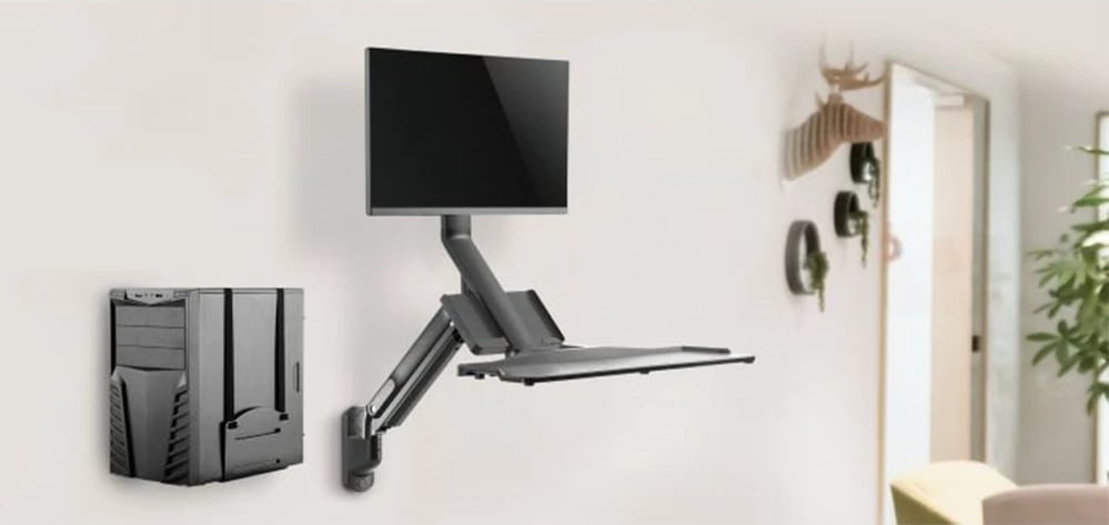 Mbajtëse muri për monitor dhe tastierë Maclean MC-838, për kompjuter, e zezë