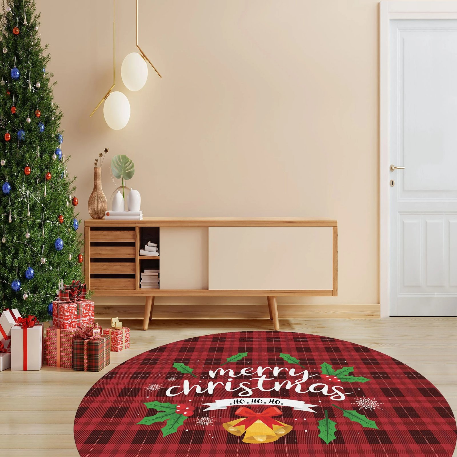 Qilim i rrumbullakët, shumëngjyrësh, 90cm, Conceptum Hypnose, Woopamuk461