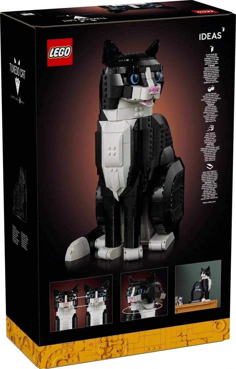 Set ndërtimi LEGO Ideas 21349 Tuxedo Cat 1710 pjesë 32 cm 18+, bardhë e zezë