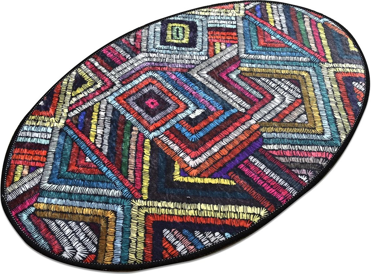 Qilim oval Conceptum Hypnose, shumëngjyrësh, 60x90cm