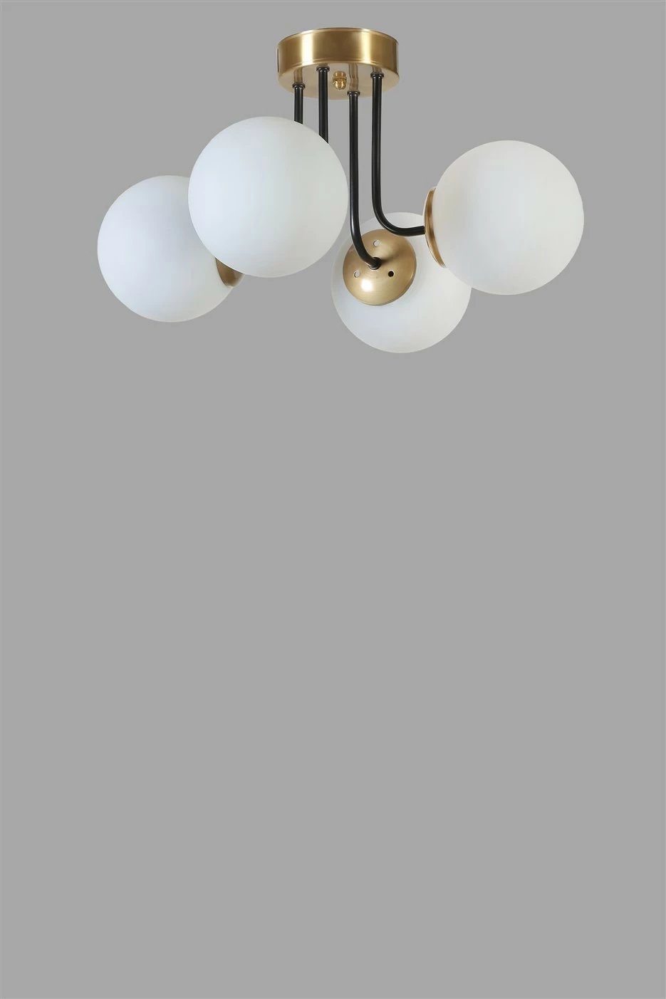 Llambë tavani Opviq Pablo, 4 drita, ngjyrë e bardhë dhe e artë, gotë