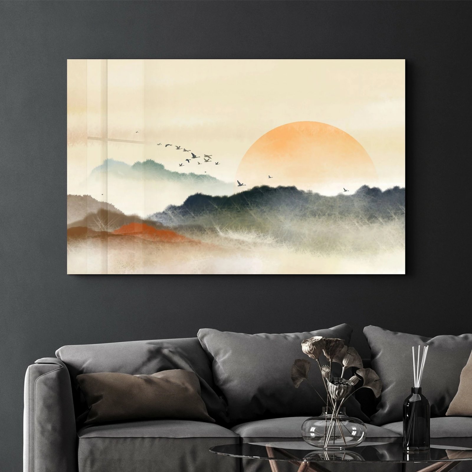 Pikturë dekorative prej xhami të temperuar Wallity, CAM-5063, 46x72cm