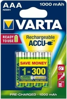 Akumulatorë Varta BAVA 5703 AAA, 1000 mAh, Ni-MH, 4 copë