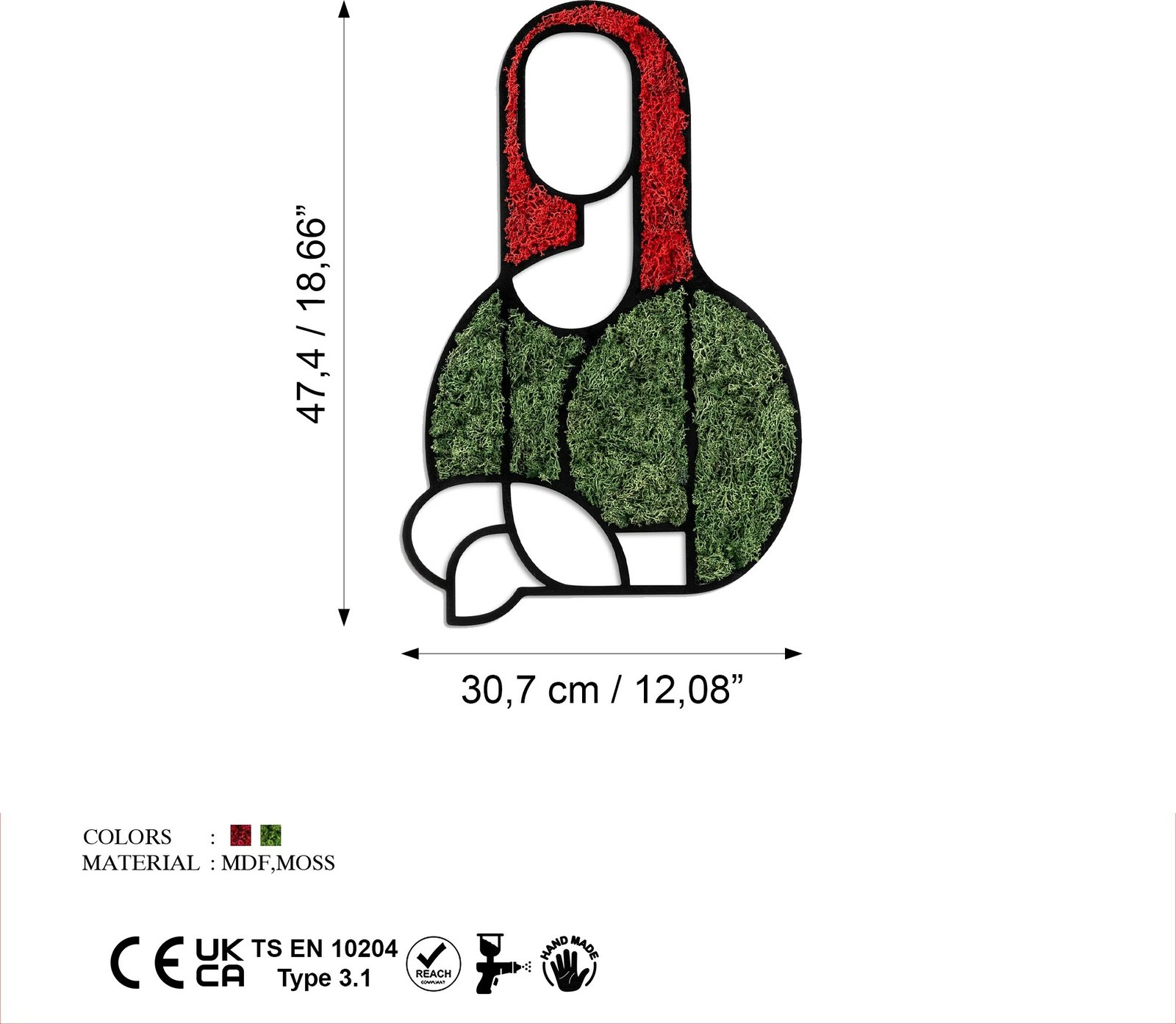 Aksesor dekorativ muri Wallity, myshk, Mona Lisa