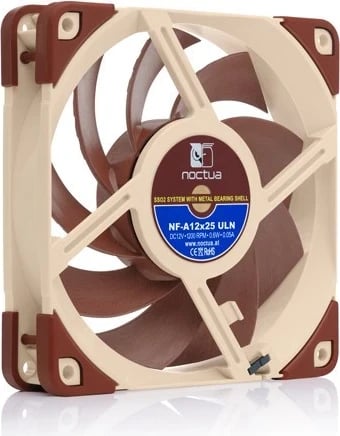 Ftohës Noctua NF A12 x 25 ULN, 12 cm, kaftë / kuq