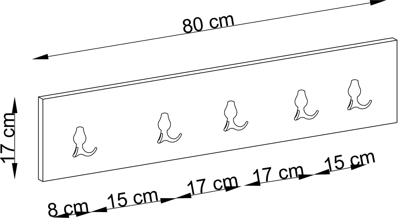 Varëse muri pesëshe, ngjyrë arre, Hanah Home