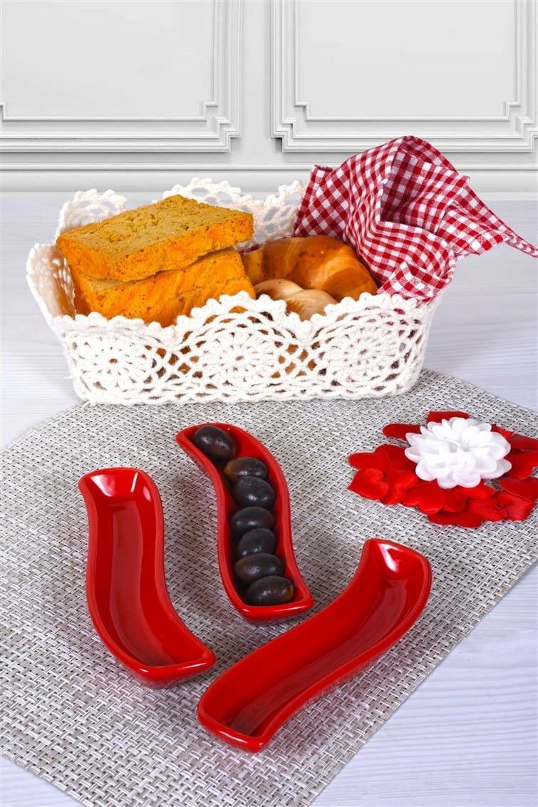 Set pjatash (3 copë), Hermia Concept, e kuqe, ST612003F506A0000000AF1100