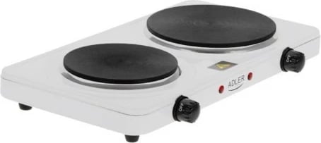 Sobë elektrike me 2 plita, Adler AD 6520, 2500 W, rregullim temperature 5-nivelesh, e bardhë