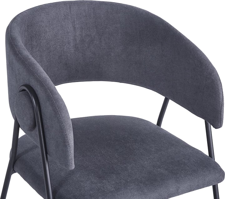 Set 4 karriga Rachele I, material poliestër, këmbë metalike të zeza, ngjyrë antracit, 52x65x79cm