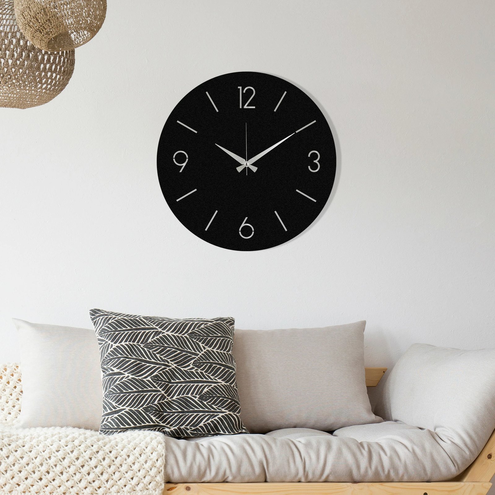 Orë muri dekorative metalike Wallity, Trevwela, e zezë, 48x48cm