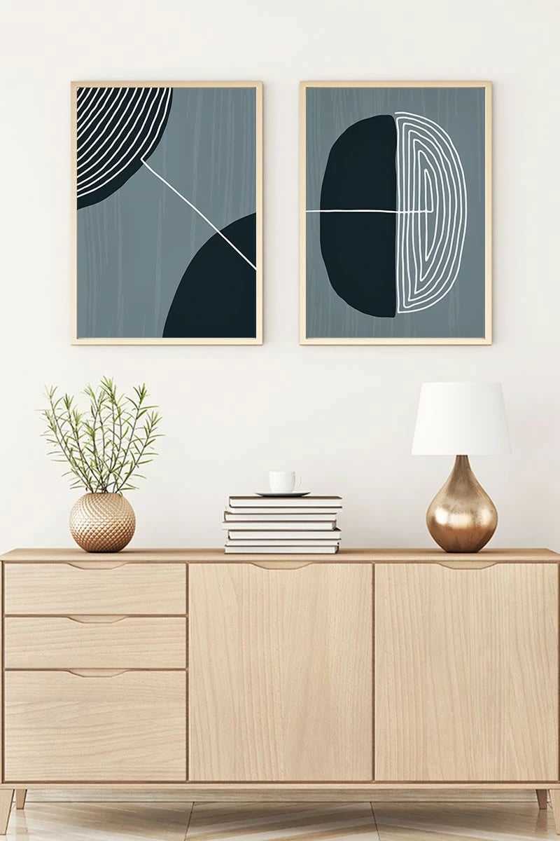 Pikturë dekorative me kornizë MDF (2 copë), Wallity, Huhu113, 20x30 cm