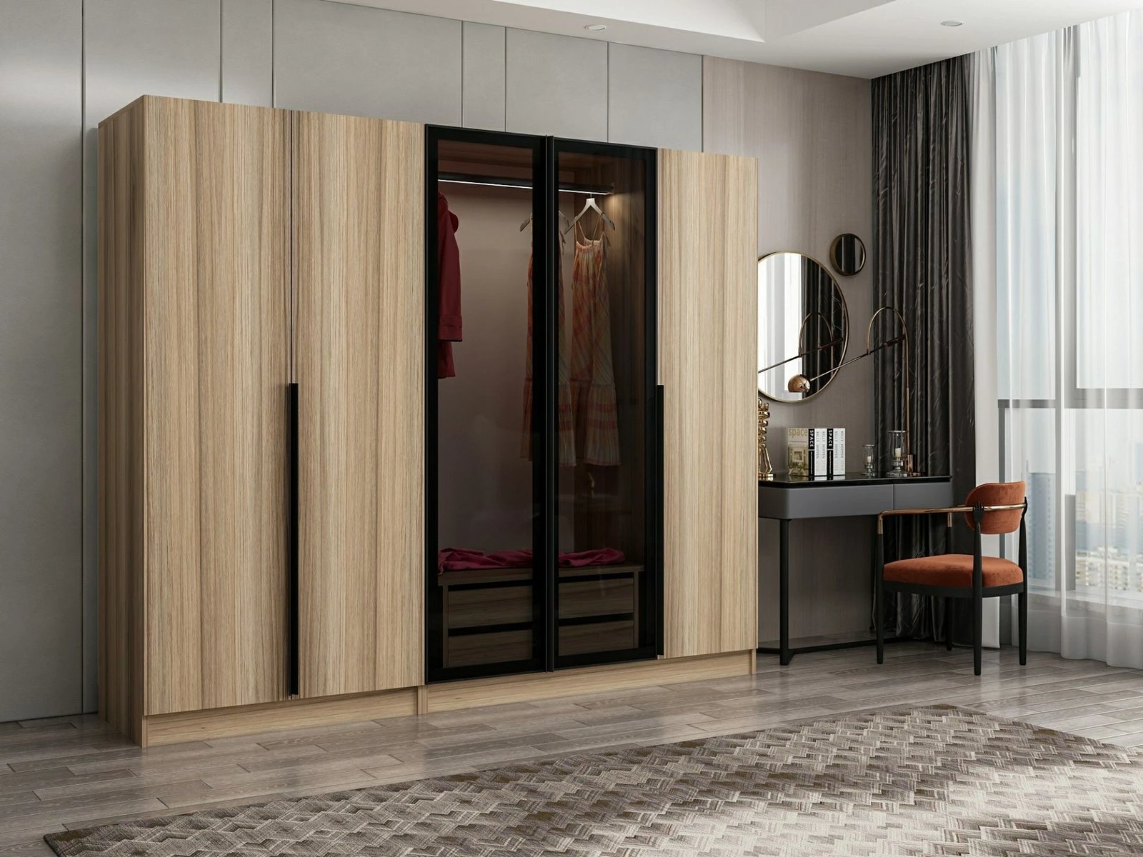 Dollap për dhomë gjumi, ngjyrë fume, Skye Decor Kale Plus - 7819