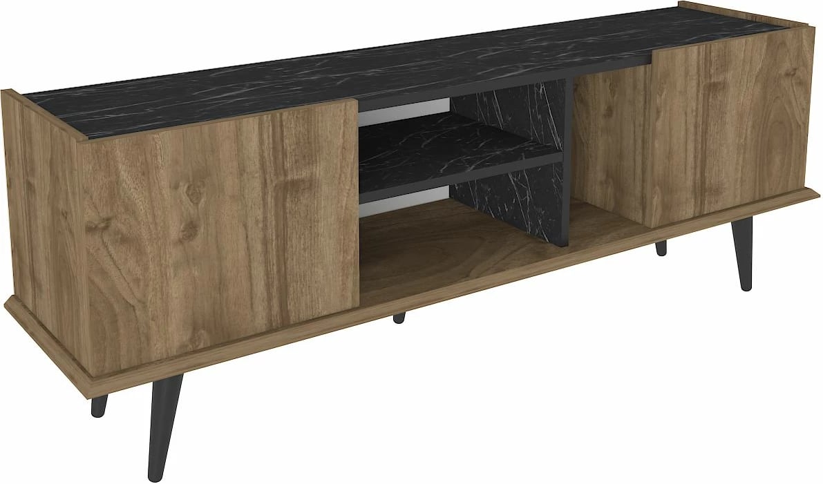 Komodë TV Skye Decor, Ekvador, ngjyrë arre dhe e zezë