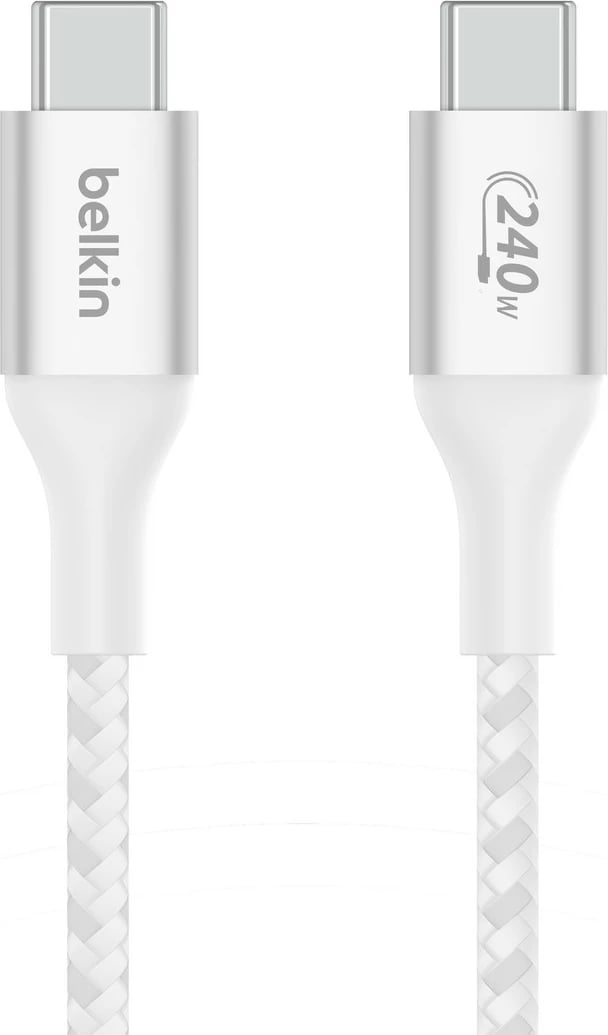 Kabllo Belkin CAB015bt1MWH, 1 m, USB C, USB 2.0, Bardhë