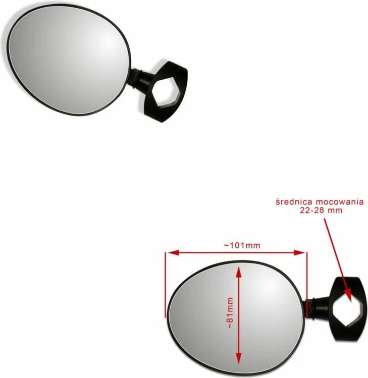 Pasqyrë biçiklete Yakimasport, e zezë