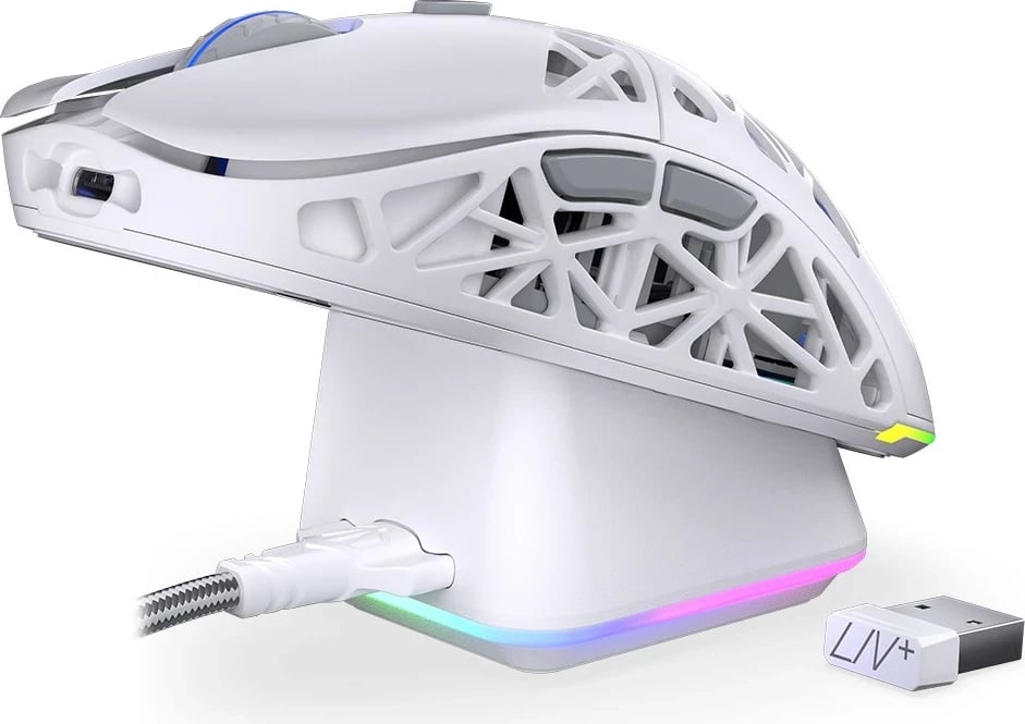 Maus wireless Endorfy LIV Plus Onyx, RGB, i bardhë Maus wireless Endorfy LIV Plus Onyx, RGB, i bardhë