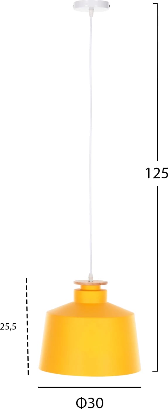 Llambë varëse tavani, kapak alumini i verdhë, FH4158.06, Φ30x123.5H cm Llambë varëse tavani, kapak alumini i verdhë, FH4158.06, Φ30x123.5H cm