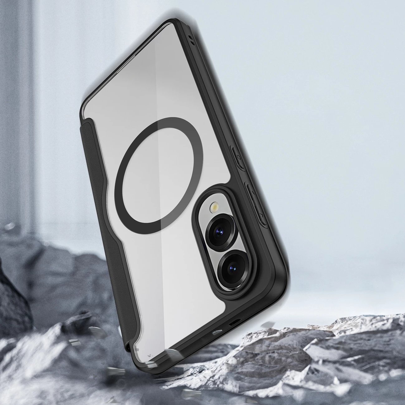 Mbështjellës Dux Ducis Skin X Pro me MagSafe për Samsung Galaxy S25 Edge, zi