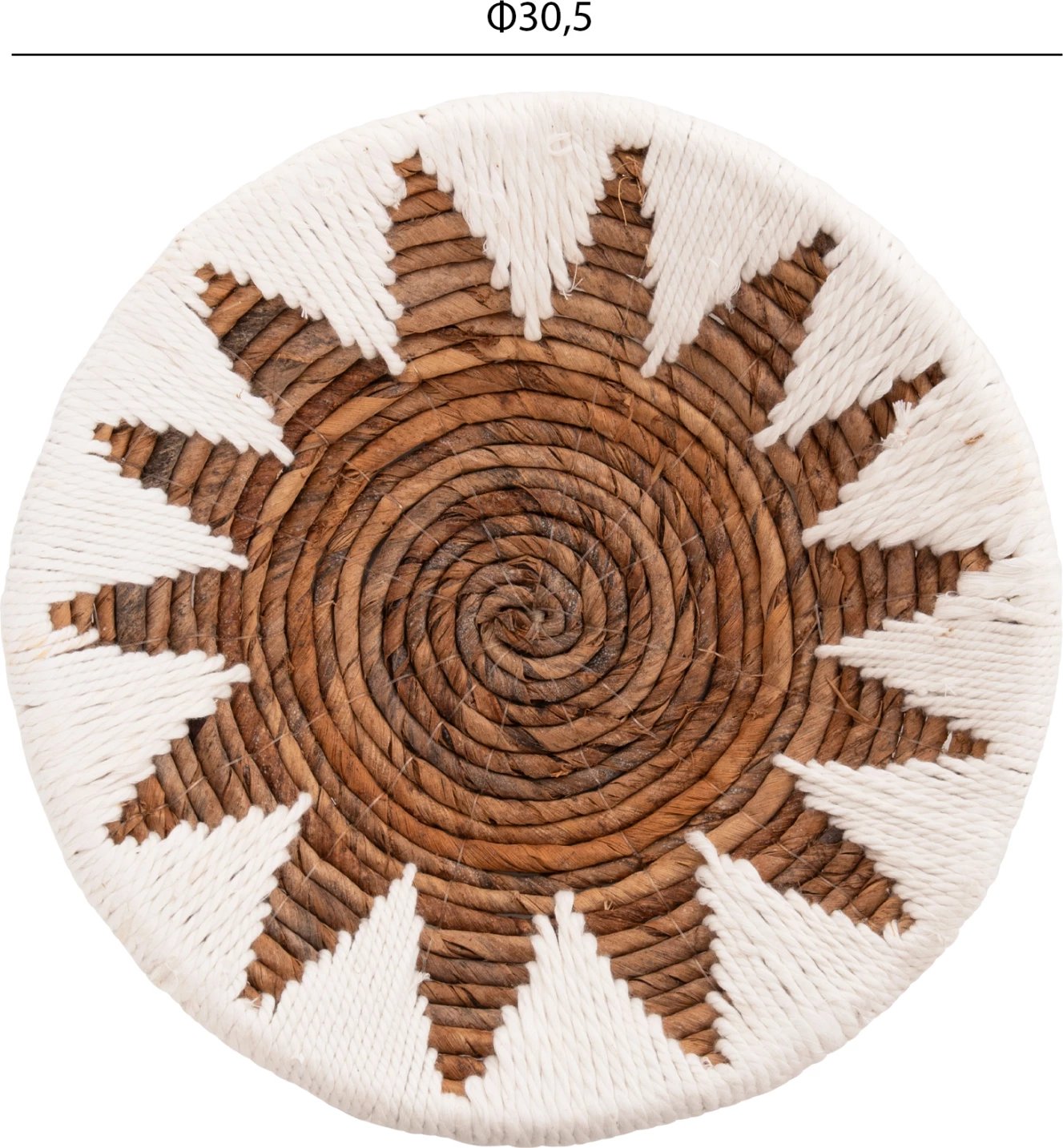 Dekor muri 3 pjesë, i rrumbullakët, i bërë nga rush, FH9481