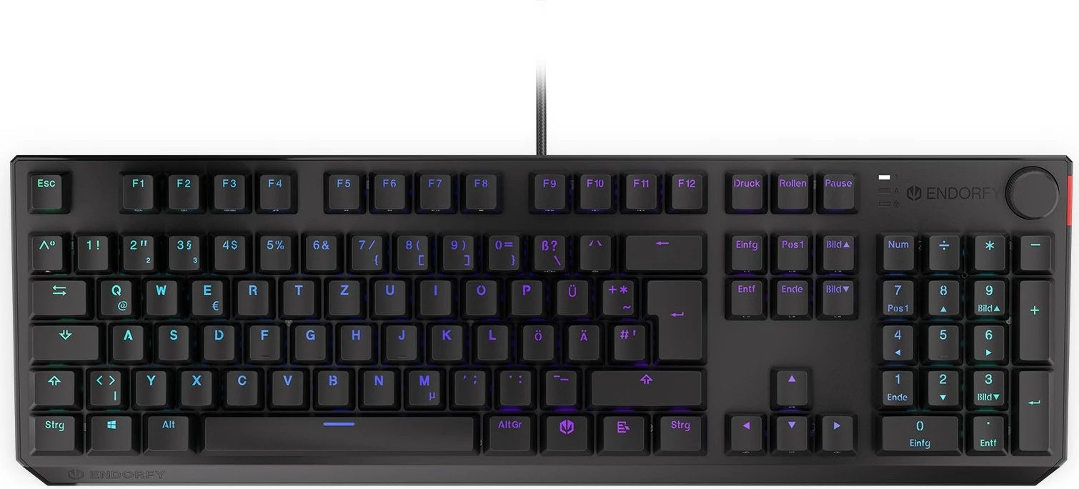 Tastierë mekanike Endorfy Thock, Kailh Red, RGB, QWERTZ, e zezë