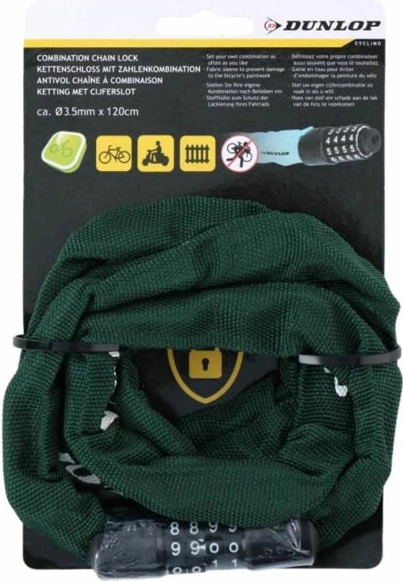 Zinxhir sigurie për biçikletë Dunlop, jeshil