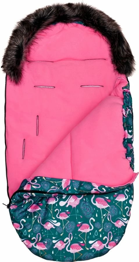 thes dimri për bebe, BELISIMA, Luxury Quilted, 98x53 cm, me kapuç me gëzof të heqshëm, me vrima për rripa 5-pikësh, gri e hapët