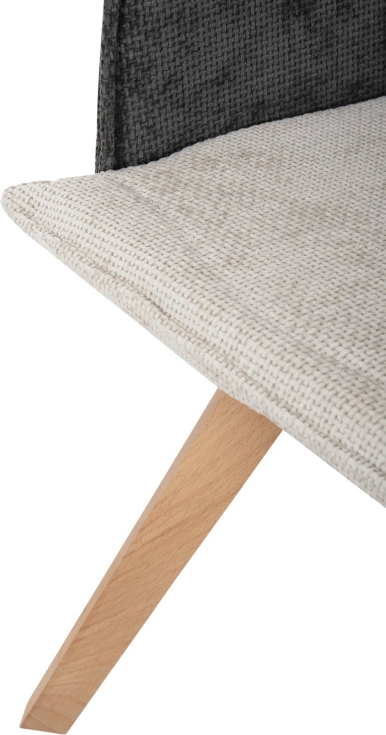 Karrige ngrënieje me krahë REX, FH9847.04, pëlhurë bezhë-gri, këmbë druri ahu, 53x60x93 cm, set prej 2 copë