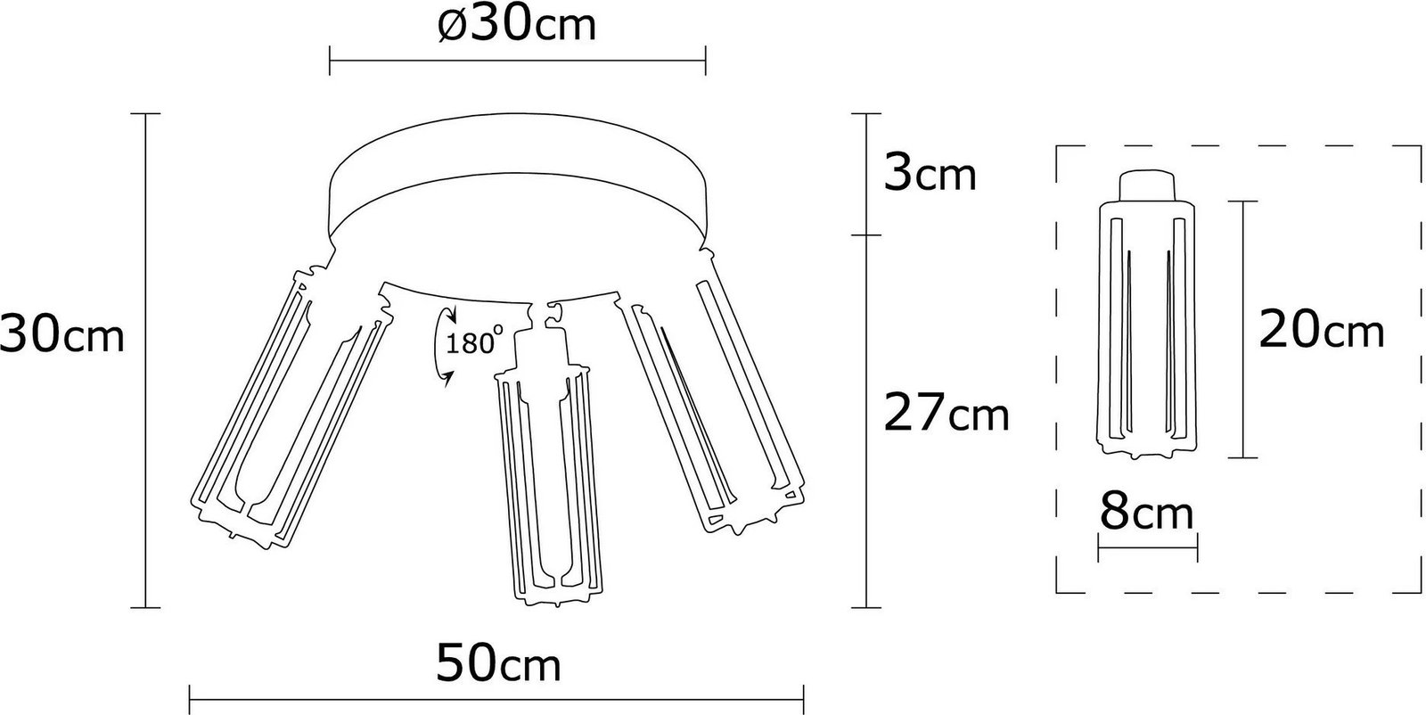 Llambë tavani industriale Opviq, Likya - N-1017, e zezë