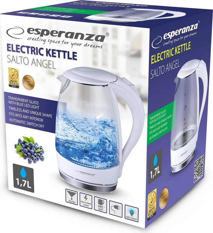 Vluese uji Esperanza EKK011W, 1.7L, e bardhë 