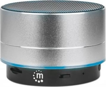 Altoparlant Bluetooth MANHATTAN Metallic, LED, slot MicroSD, USB-A, argjendtë