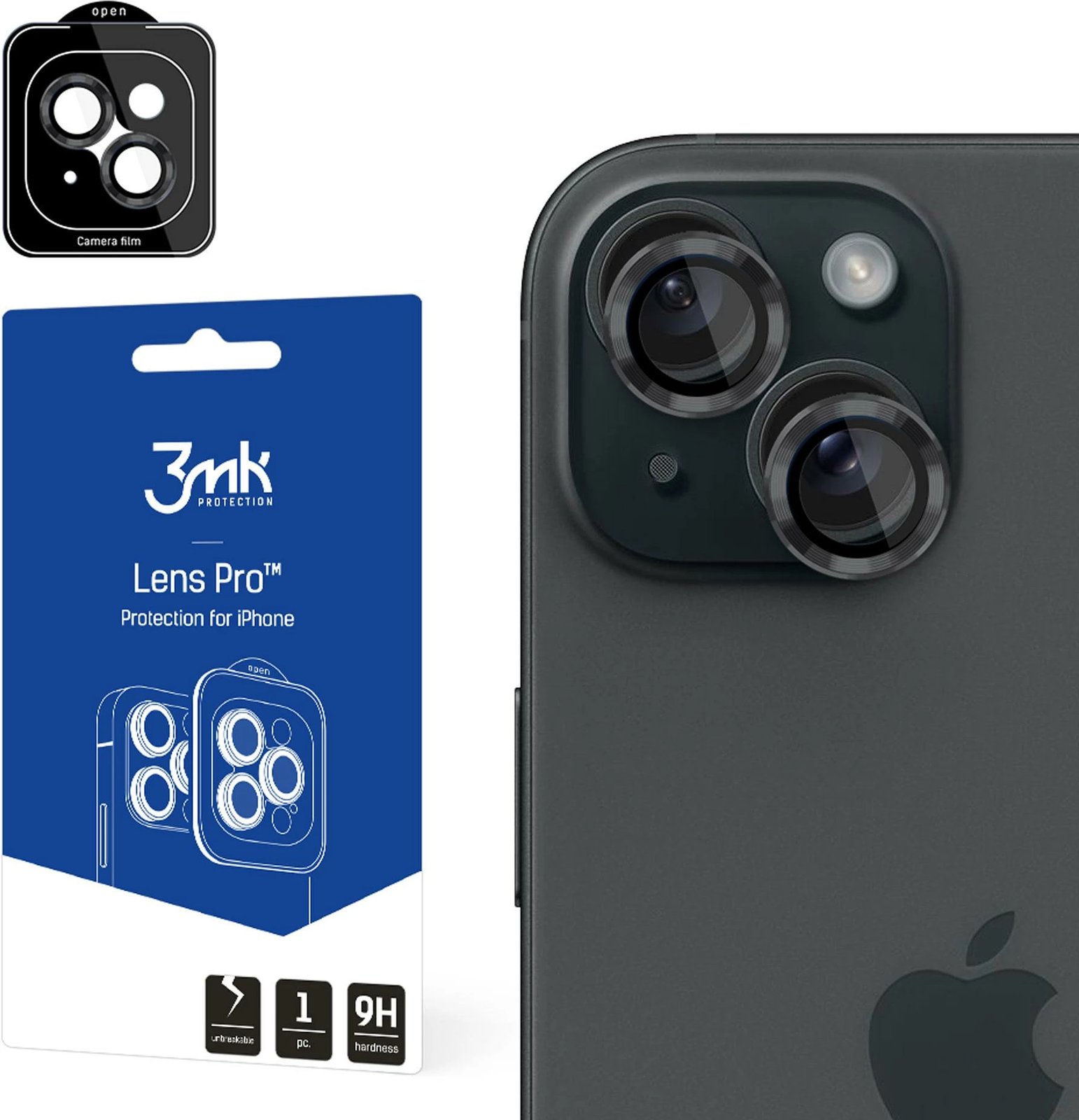 Mbrojtës lentash 3mk Protection Lens Pro për iPhone 15, Blu