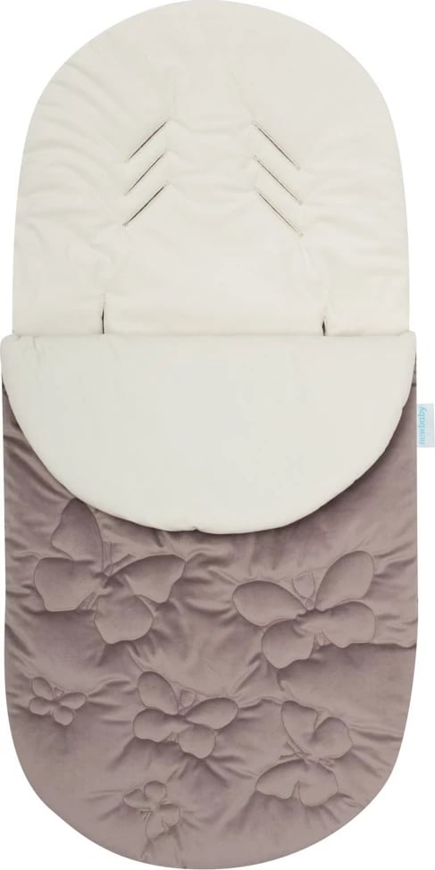 futëz dimri për karrocë/ulëse veture, New Baby, Butterfly, 95x45 cm, me vrima për rrip 5-brezësh, shtresë kadife e butë, poliester 100%, vjollcë
