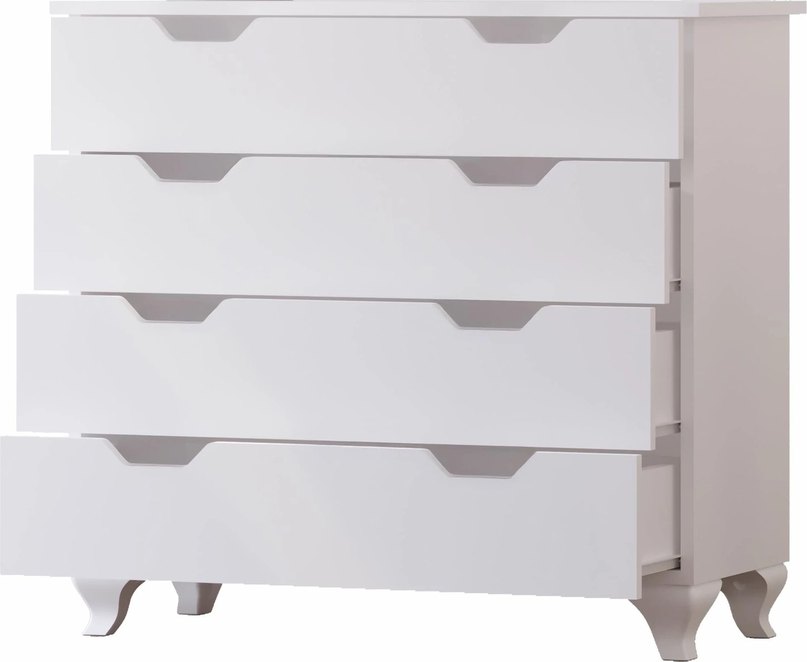 Komodë Skye Decor, Rb-162, ngjyrë e bardhë mat