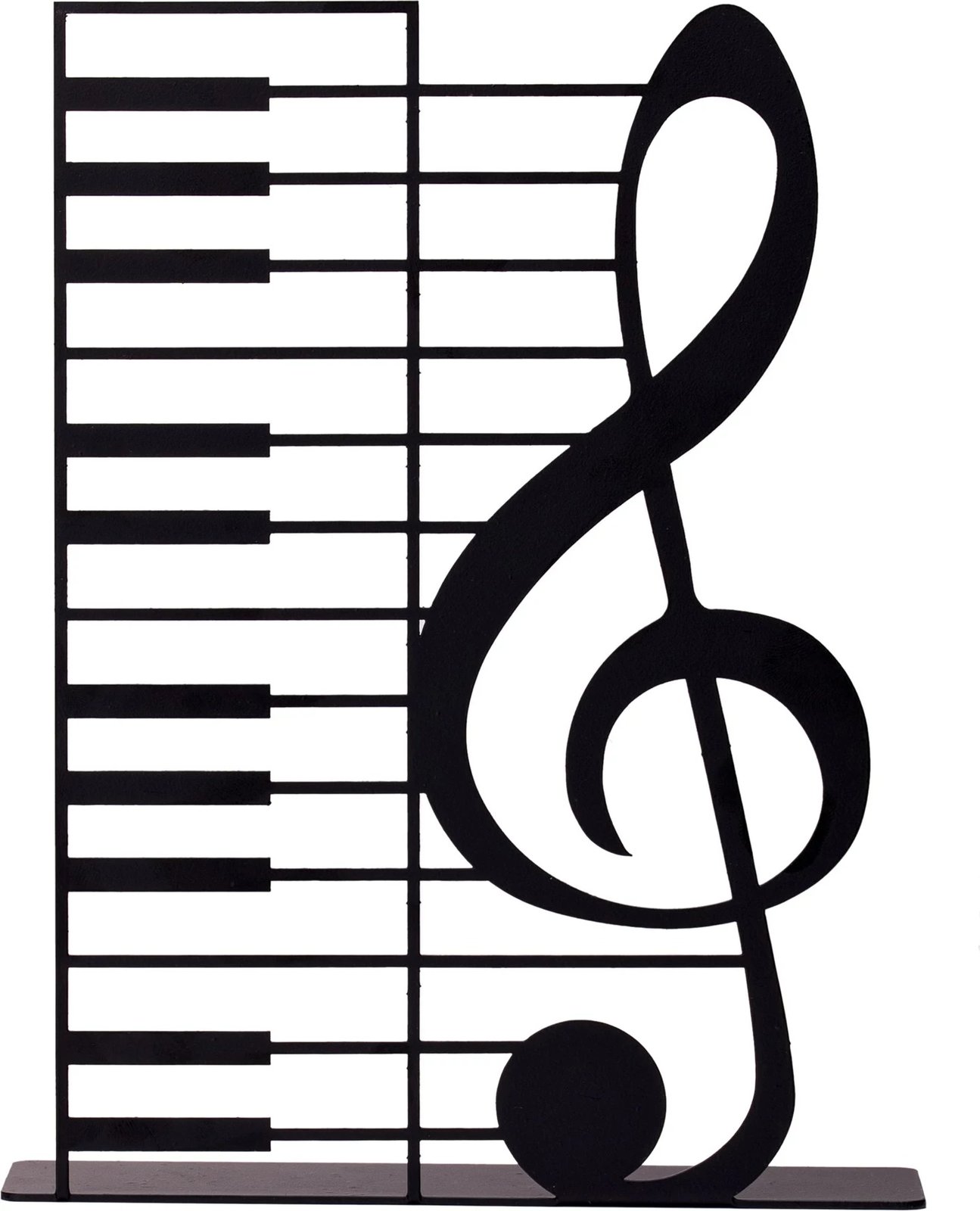 Objekt dekorativ prej metali, dizajn Aberto, nota çelës i majtë, ngjyrë e zezë