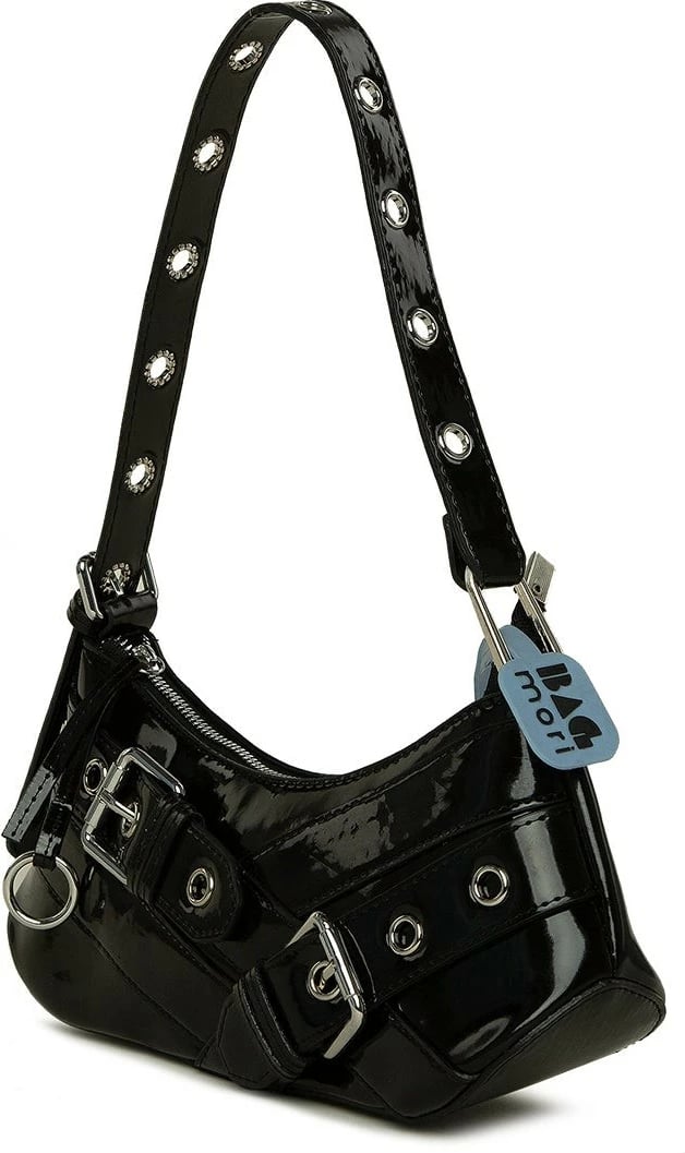 Çantë shpatulle mini, lëkurë PU, e zezë, Zoozie Bags, M000008444