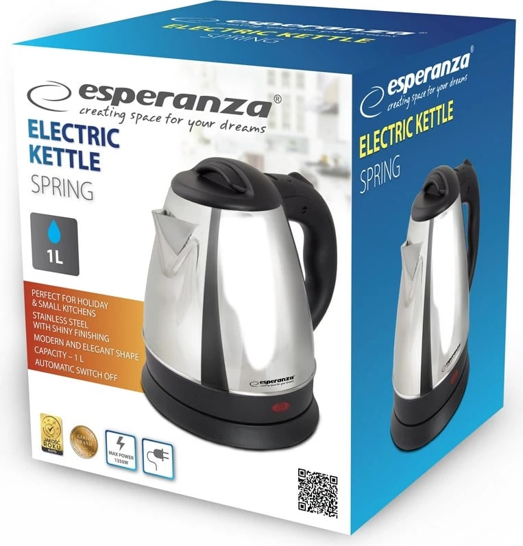 Vluese uji elektrike Esperanza EKK116S, 1350W, 1L, argjend/ e zezë