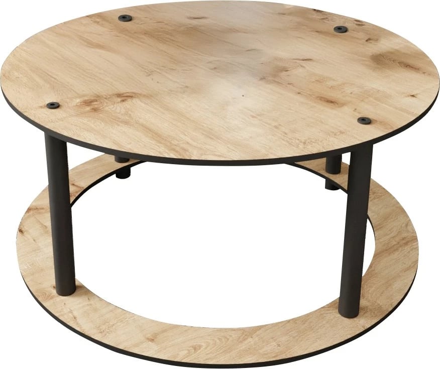 Tavolinë kafeje, ngjyrë lisi, Skye Decor, rrethore, Hole