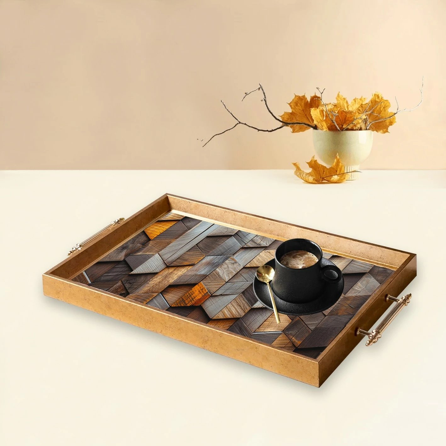 Tabaka prej qelqi, dizajn Aberto, TPEA9898, shumëngjyrëshe, 50x29x3.5 cm