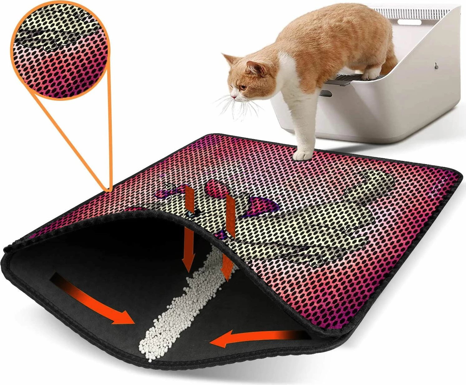 Tapet për rërë mace, shumëngjyrësh, Paws & Whiskers, Nrszn0143