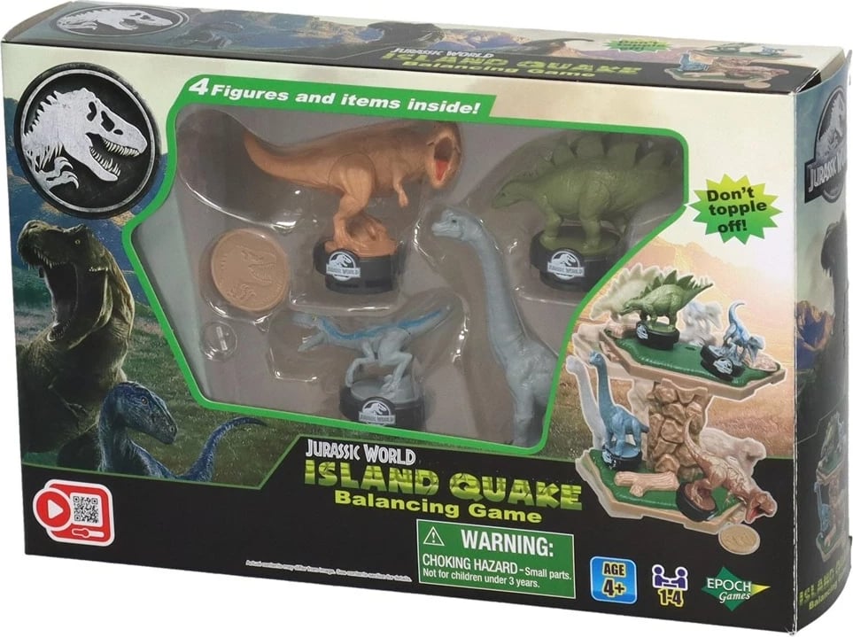 Lojë tavoline EPOCH Jurassic World Island Quake Balancing Game, për fëmijë, shumëngjyrëshe
