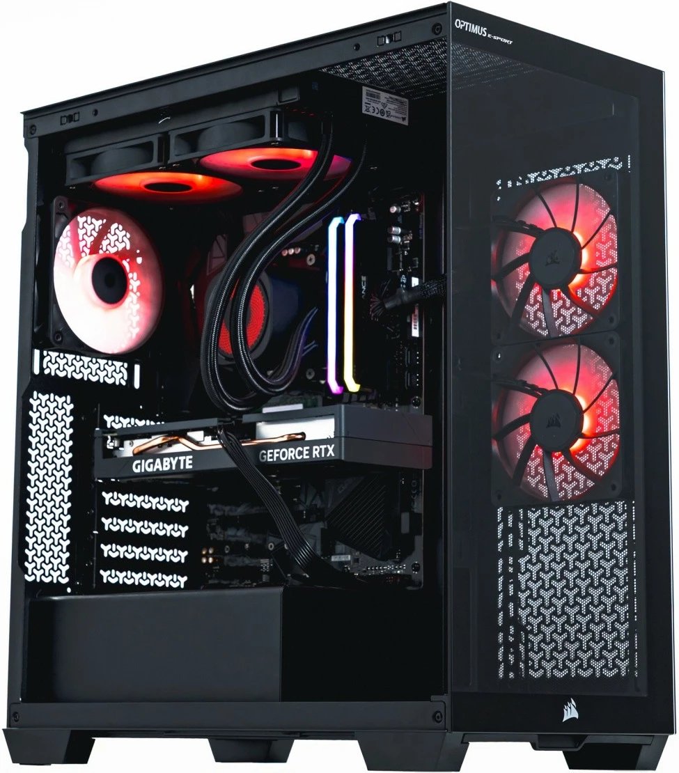 Kasë gaming OPTIMUS E-Sport GA520T-CR7, AMD Ryzen 7 5800X, 16 GB RAM, 1 TB SSD, GeForce RTX 4060, E zezë