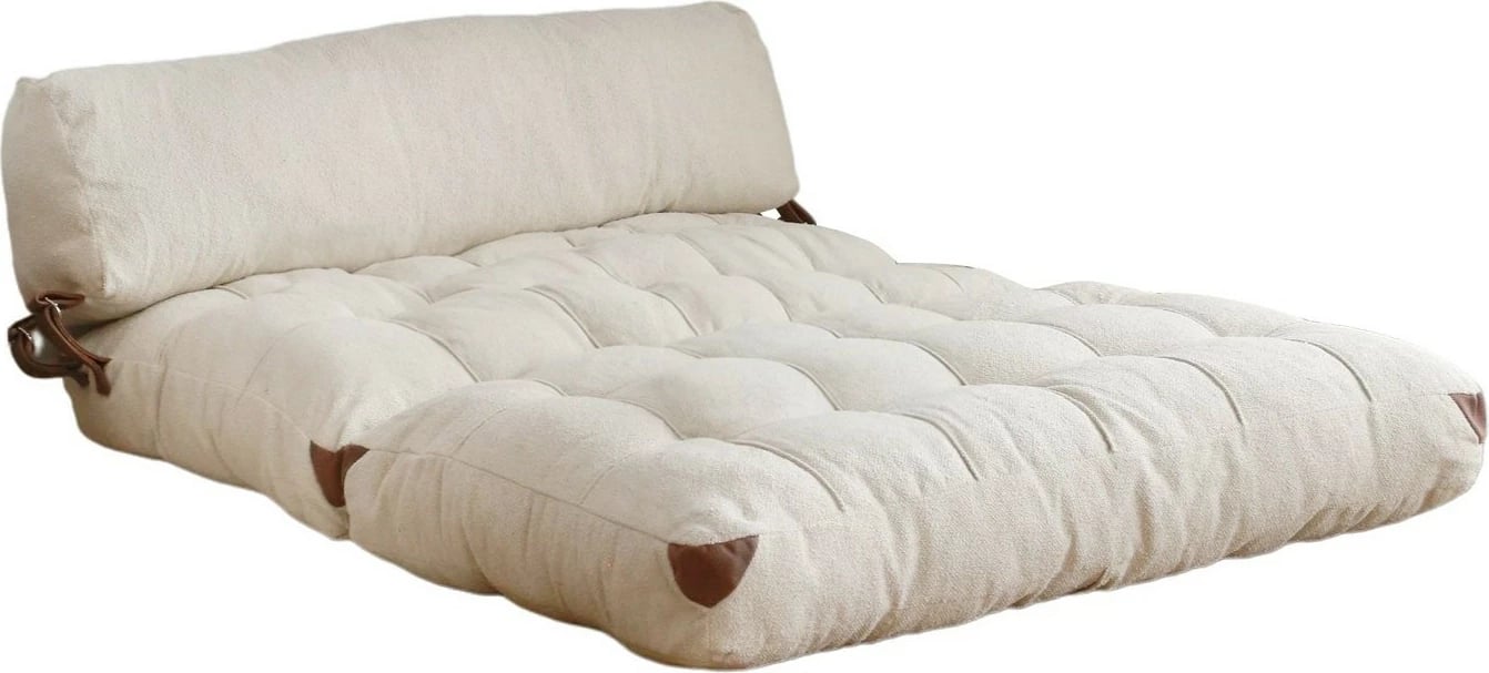 Divan-krevat 2 vende, stof Teddy, krem, Fold Teddy 2