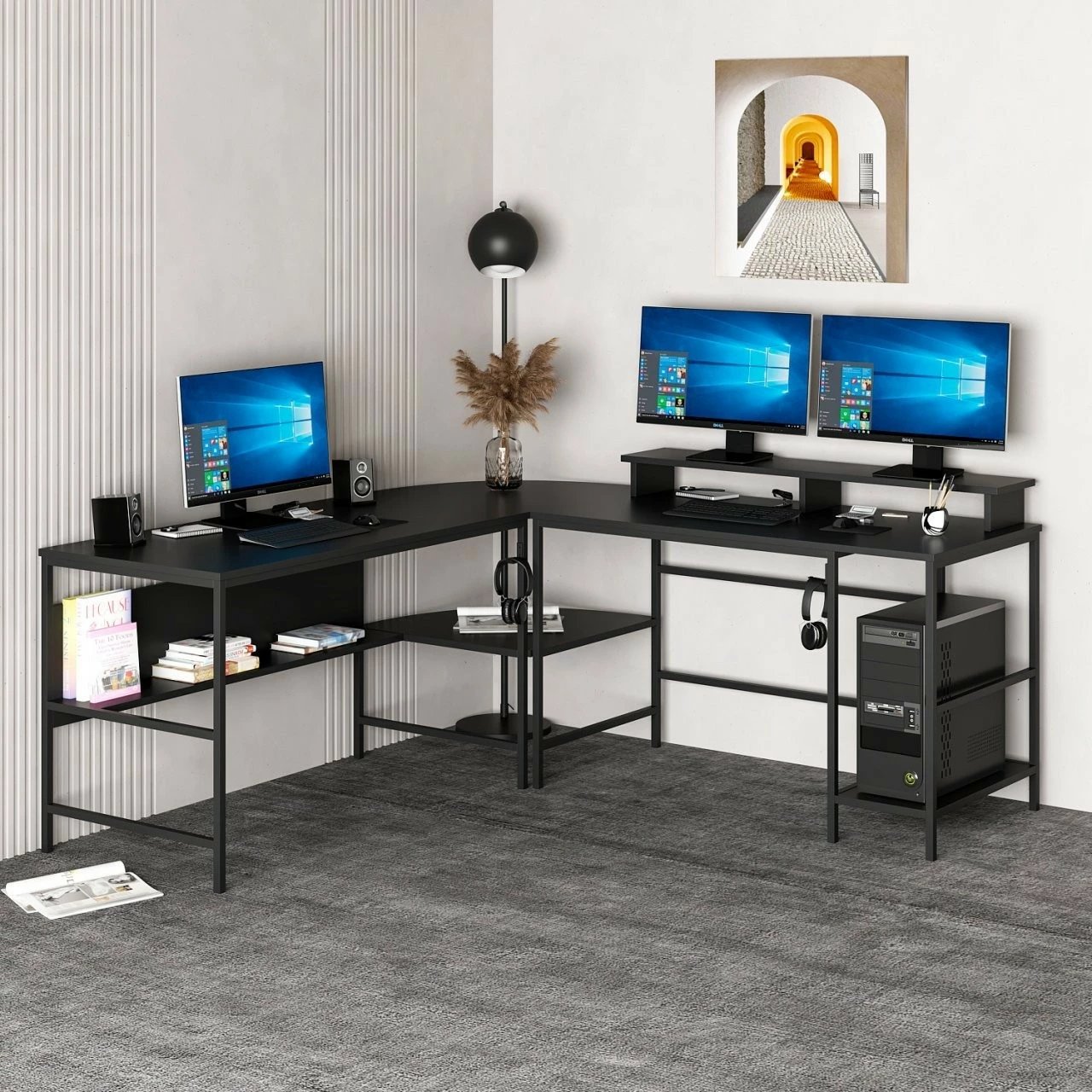 Tavolinë pune për studim, ngjyrë e zezë, Skye Decor Greta Matte 7042