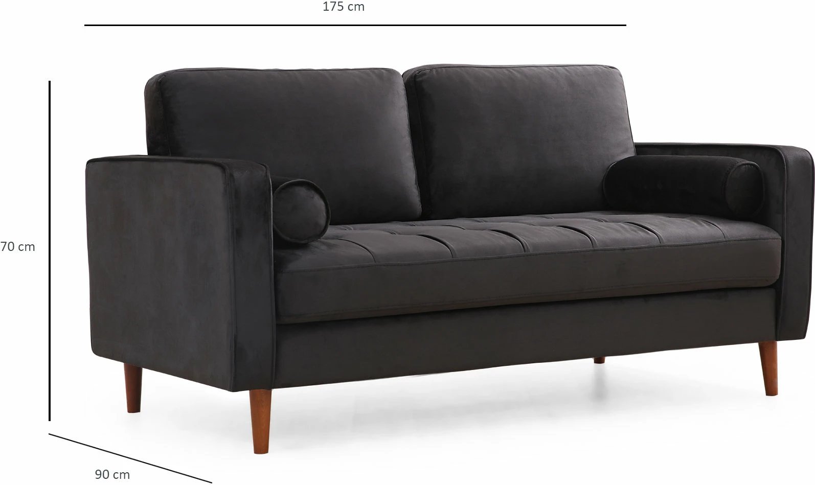 Divan dy-vendësh Atelier del Sofa, Rome, ngjyrë e zezë