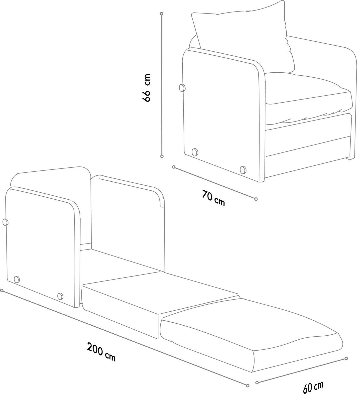 Krevat-karrige një vendës, Atelier del Sofa, Saga Single, krem