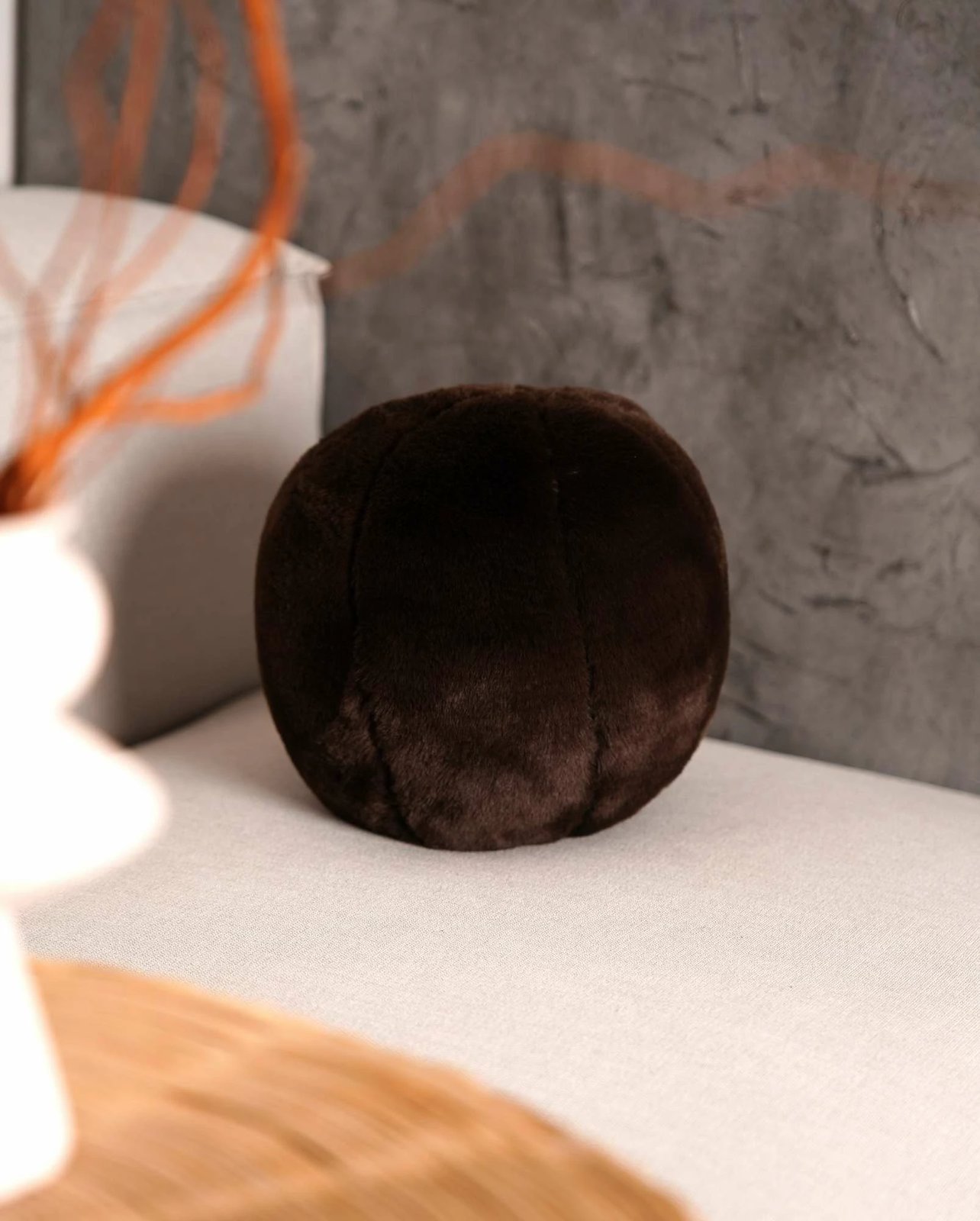 Jastëk dekorativ, ngjyrë kafe e errët, Evila Originals, 25x25x25cm