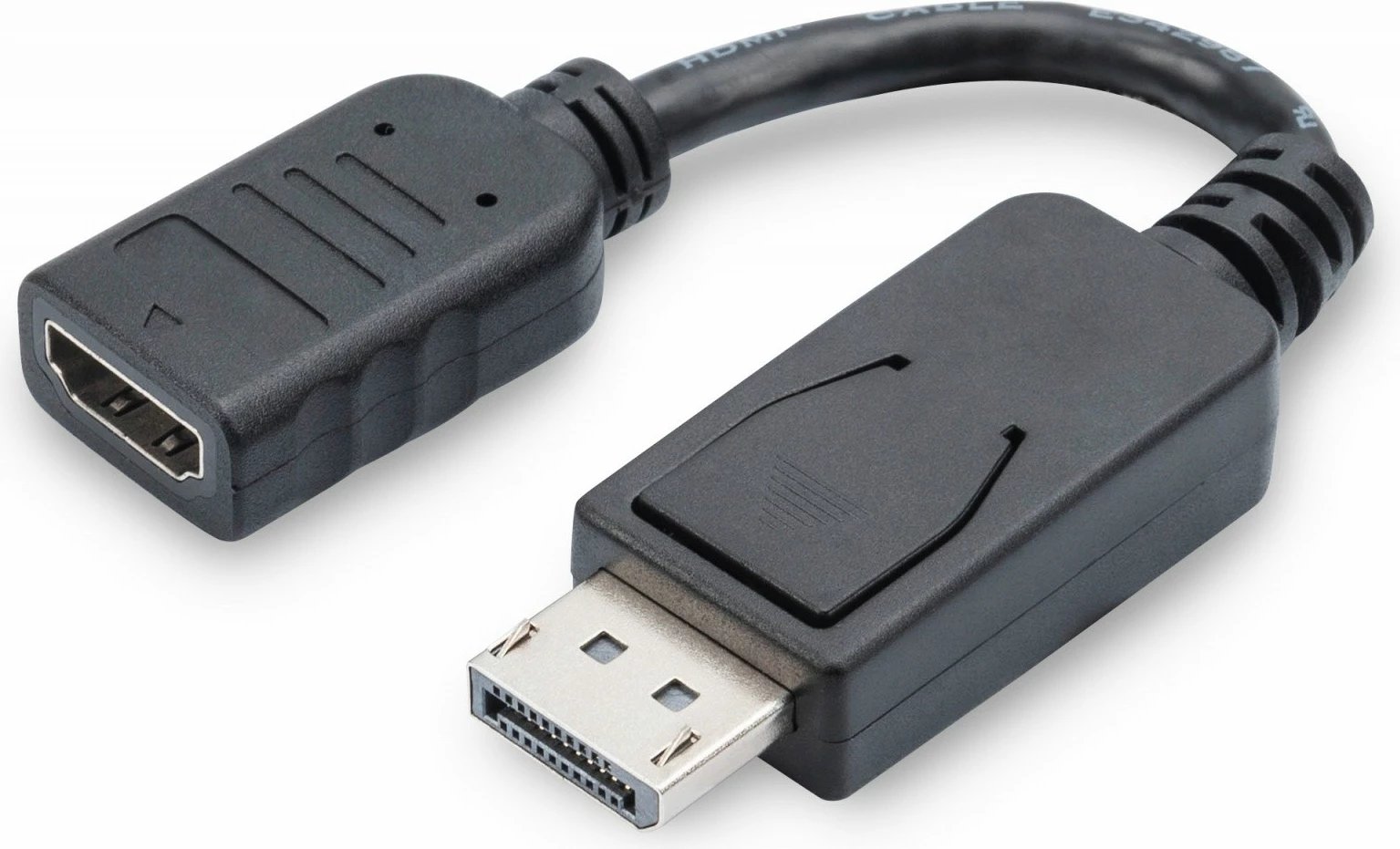 Adapter kabllo Digitus AK-340400-001-S, DisplayPort mashkull në HDMI femër, 0.15m, e zezë