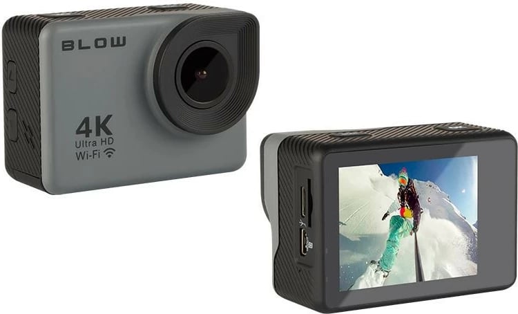 Kamerë sportive BLOW Pro4U, 4K Ultra HD, WiFi, 16 MP, e zezë, me kasë të papërshkueshme nga uji dhe aksesorë Kamerë sportive BLOW Pro4U, 4K Ultra HD, WiFi, 16 MP, e zezë, me kasë të papërshkueshme nga uji dhe aksesorë